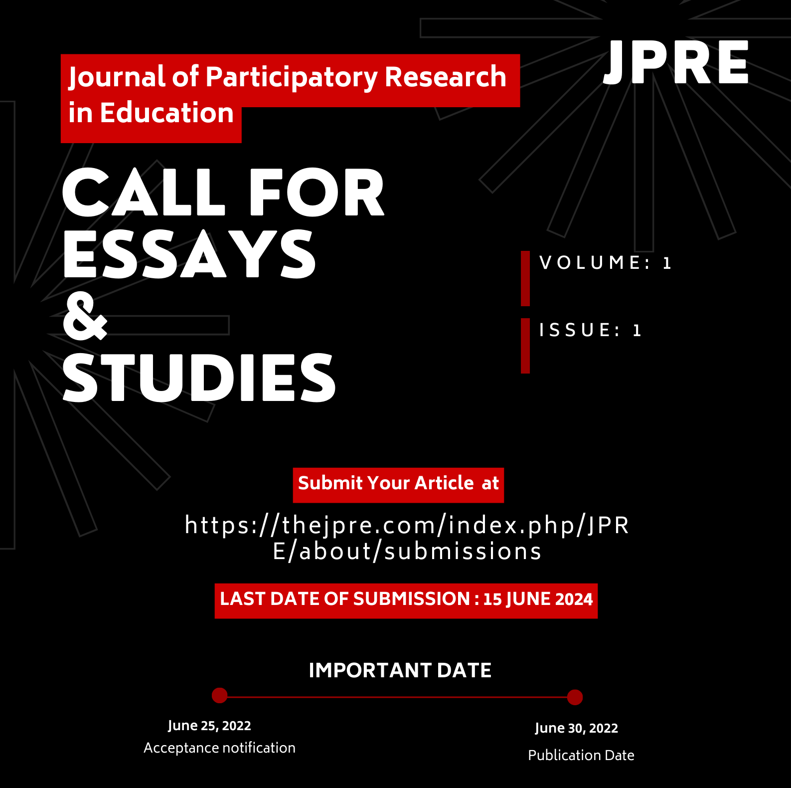 JPRE Call for Essays and Studies